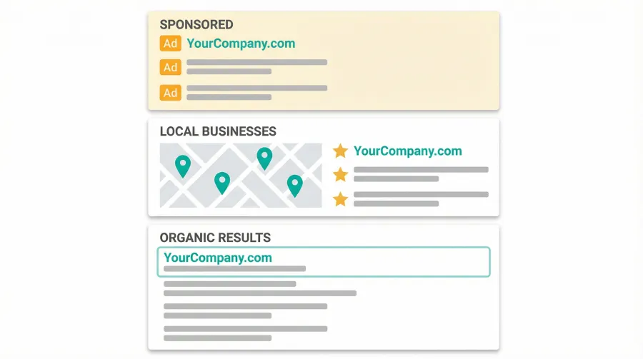 نتائج البحث المحلي تظهر الشركات